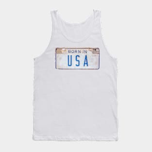 Born In USA License Plate Tank Top